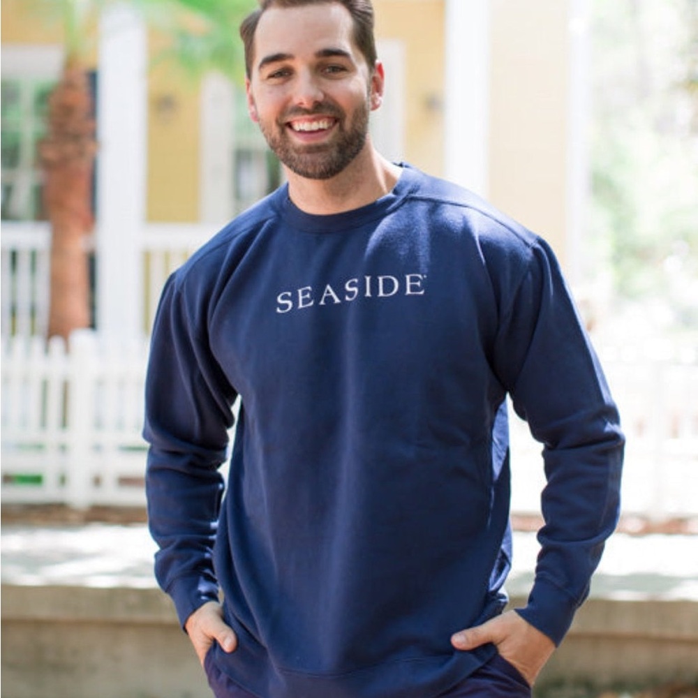 Seaside Men's Navy Crewneck Sweater